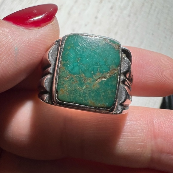 Large Turquoise Stone Sterling Silver Ring